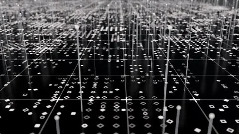 Futuristic Network Abstract Background. 3D illustration Illustrazione stock