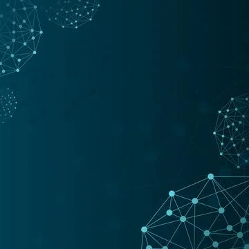 Futuristic Network Background with Connected Dots and Lines Stock Illustration