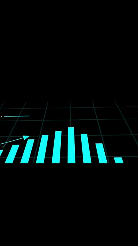 Futuristic network bar graph. Vertical video seamless tech visualization. F.. Stock-Footage 341613991