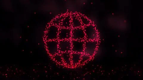 Futuristic network communication technology background. Sphere with glowing Stockillustratie