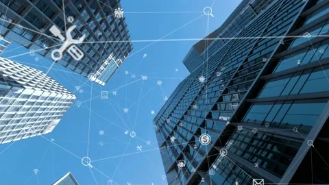 Futuristic network concept, city Technology 스톡 동영상 164604892