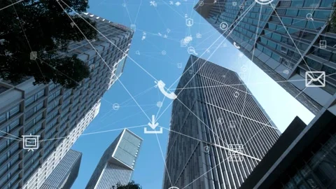 Futuristic network concept, city Technology 스톡 동영상 164604901