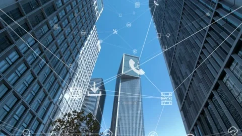 Futuristic network concept, city Technology 스톡 동영상 164604926