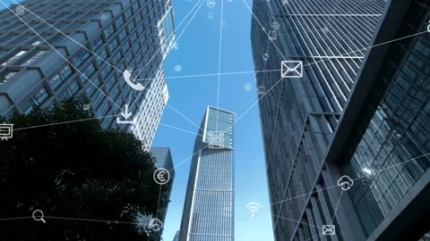 Futuristic network concept, city Technology 스톡 동영상 164604948