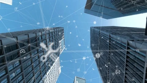 Futuristic network concept, city Technology 스톡 동영상 164605016