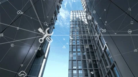 Futuristic network concept, city Technology 스톡 동영상 164605048