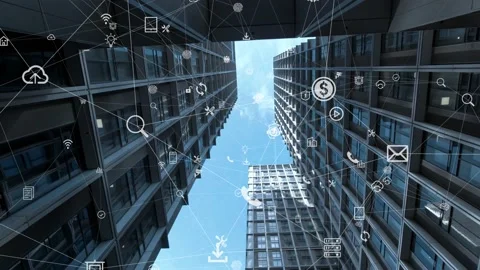 Futuristic network concept, city Technology 스톡 동영상 164605098