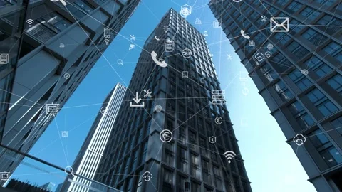 Futuristic network concept, city Technology 스톡 동영상 164605106