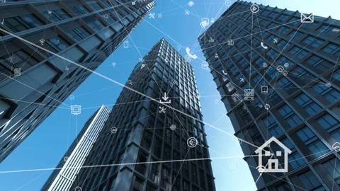 Futuristic network concept, city Technology 스톡 동영상 164605123