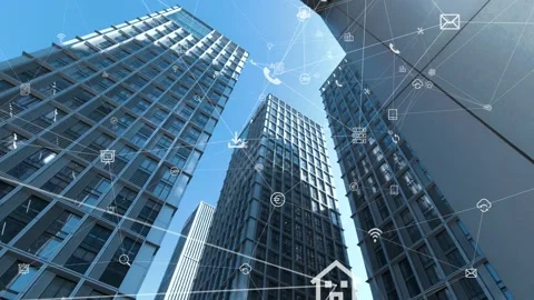 Futuristic network concept, city Technology 스톡 동영상 164605134