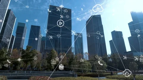 Futuristic network concept, city Technology 스톡 동영상 164605189