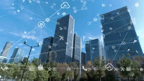 Futuristic network concept, city Technology 스톡 동영상 164605264