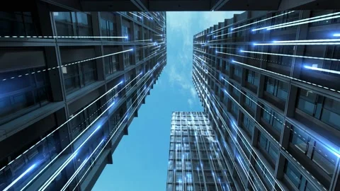 Futuristic network concept, city Technology 스톡 동영상 222002917