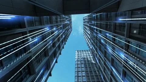 Futuristic network concept, city Technology 스톡 동영상 222002986