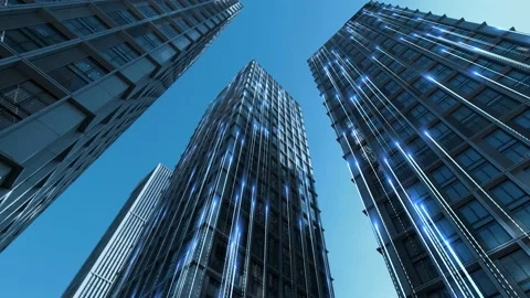 Futuristic network concept, city Technology 스톡 동영상 222003017