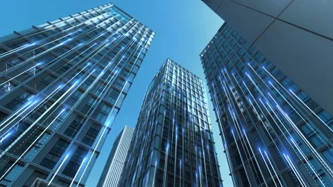 Futuristic network concept, city Technology Video stock 222003062