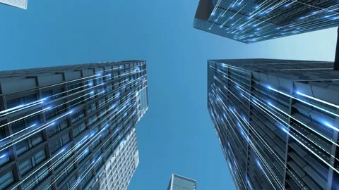 Futuristic network concept, city Technology 스톡 동영상 222003337