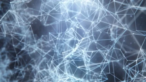 Futuristic Network Connection of Data and Glowing Geometric Plexus Video stock 130896144