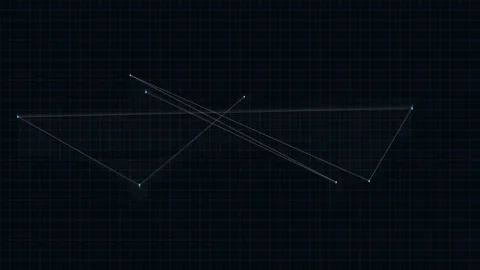 Futuristic network connections pulse and expand across digital grid backgroun Stock Footage 341770741