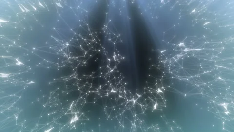 Futuristic network construction with triangles and lines on blue background 库存影片 112799022