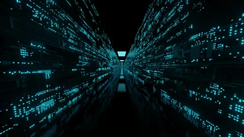 Futuristic network Data Center Servers and Supercomputers background 3D rende Video stock 160267627