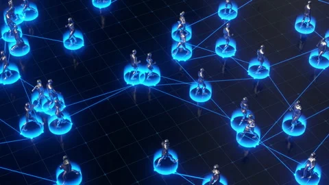 Futuristic Network of Digital Human Connections Stock Footage 265060061