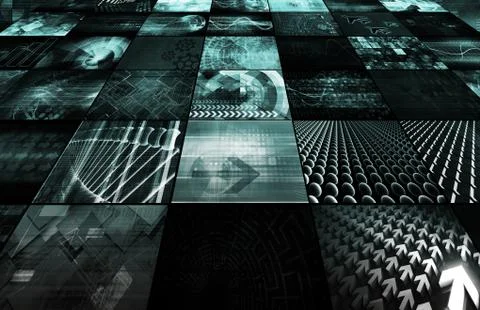 Futuristic network energy data grid Stock Illustration