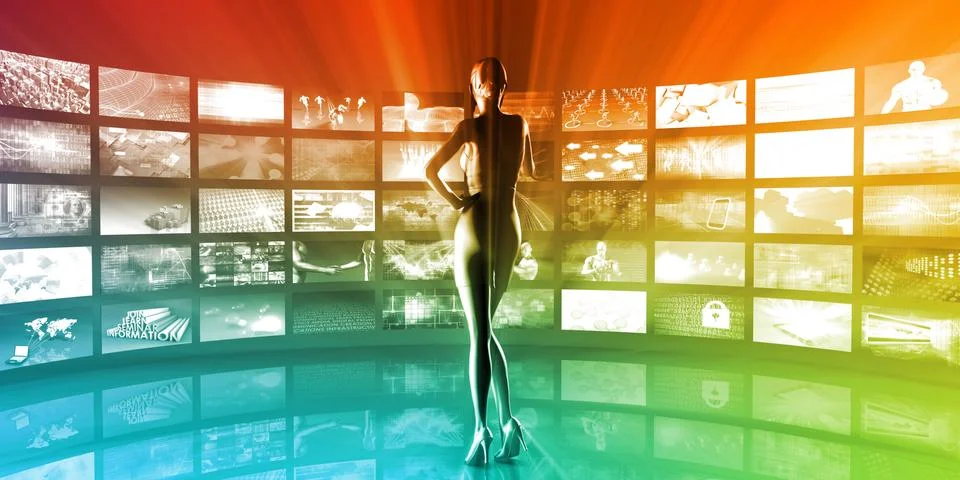 Futuristic Network Energy Data Grid Stock Illustration