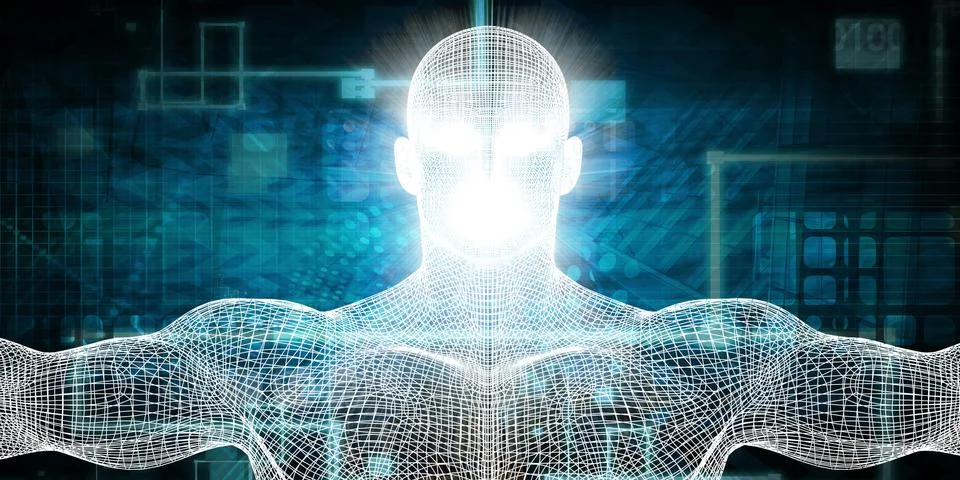 Futuristic Network Energy Data Grid Stock Illustration