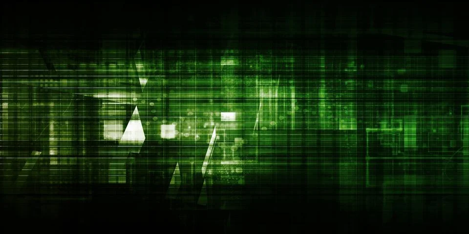 Futuristic Network Energy Data Grid Stock Illustration
