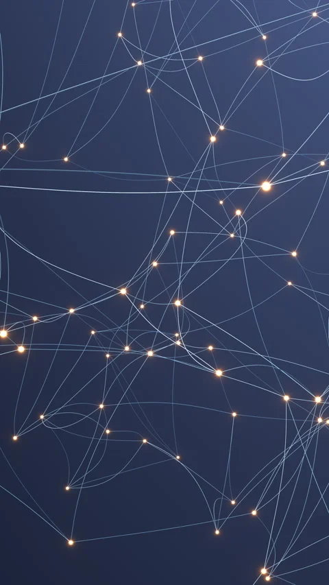 Futuristic network of glowing nodes and connecting lines. Video stock 314044584