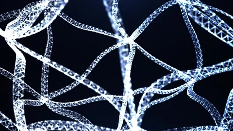 Futuristic network of glowing white polygonal lines Stock Footage 328449229