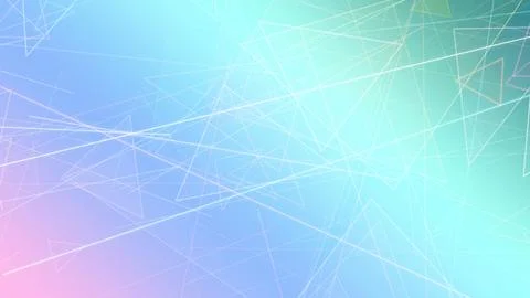Futuristic network lines and triangle outlines drift across a blue and cyan.. Stock Illustration