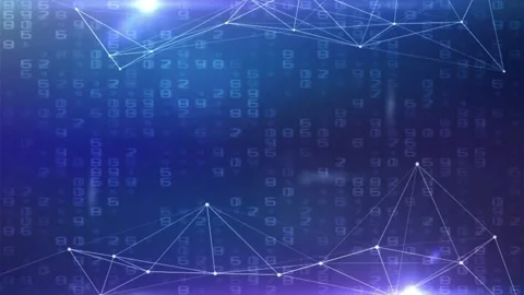 Futuristic Network Lines Connected With Digital Numbers Moving In The Background Video stock 143892939