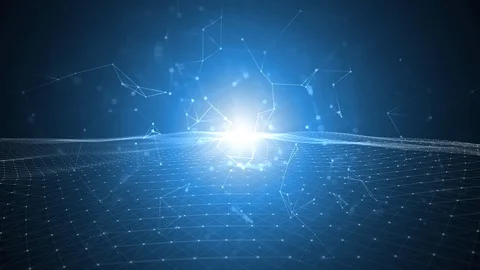 Futuristic network net waves with connection lines Video stock 125270232