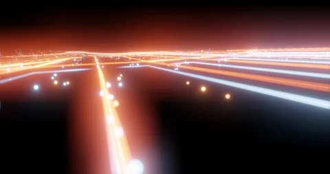 Futuristic network or matrix of lights and glittering particles. Stock Footage 129692016