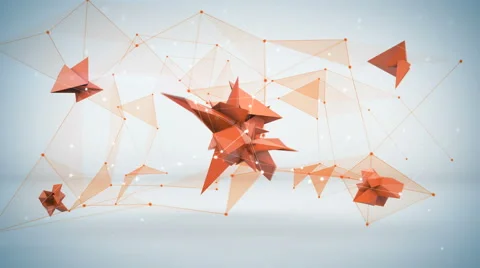 Futuristic network shape. Abstract 3d render animation loop 4k UHD (3840x2160) Stock Footage 62521230