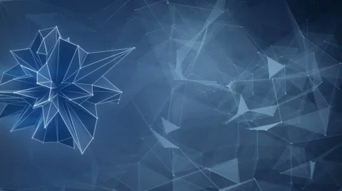 Futuristic network shape. Abstract 3d render animation loop 4k UHD (3840x2160) Stock Footage 66504971