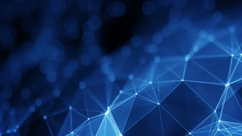 Futuristic network shape abstract loopable animation with DOF 4k UHD (3840x2160) Stock Footage 80315084