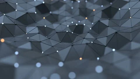 Futuristic network shape abstract loopable background 3D render Stock Footage 106721791
