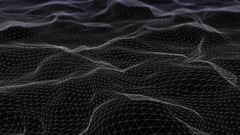 Futuristic network shape waving. Computer generated abstract seamless loop Stock Illustration
