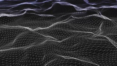 Futuristic network shape waving. Computer generated abstract seamless loop Illustrazione stock