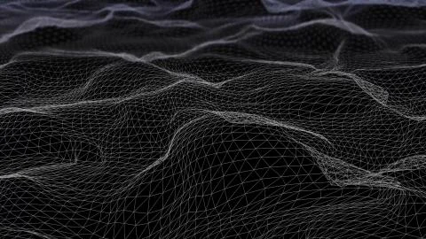 Futuristic network shape waving. Computer generated abstract seamless loop Illustrazione stock