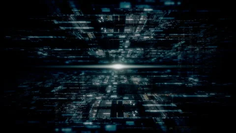 Futuristic network simulation blending AI, quantum physics, and deep learning Stock Footage 296747941