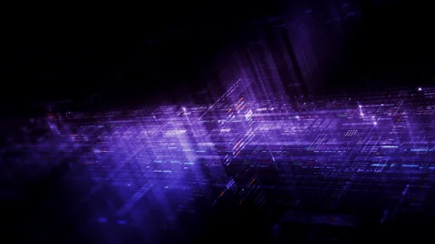 Futuristic network simulation blending AI, quantum physics, and deep learning Stock Footage 297532340