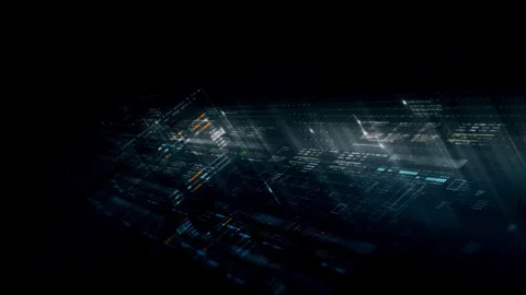 Futuristic network simulation blending AI, quantum physics, and deep learning Stock Footage 297532458