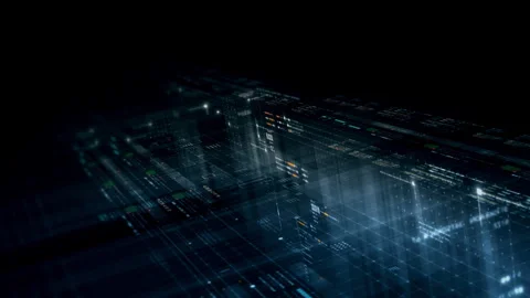 Futuristic network simulation blending AI, quantum physics, and deep learning Stock Footage 297532572