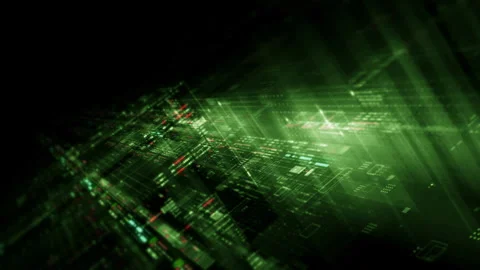 Futuristic network simulation blending AI, quantum physics, and deep learning Stock Footage 297533175