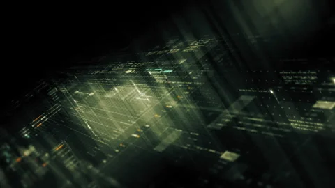 Futuristic network simulation blending AI, quantum physics, and deep learning Stock Footage 297533453