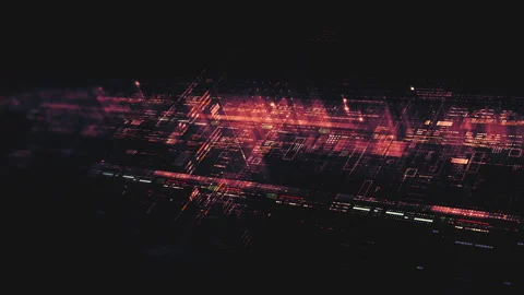 Futuristic network simulation blending AI, quantum physics, and deep learning Stock Footage 297878486